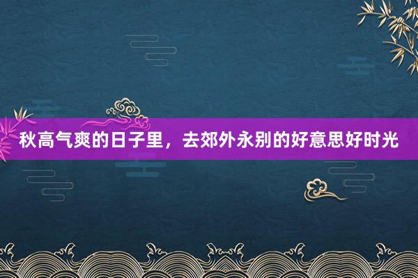 秋高气爽的日子里，去郊外永别的好意思好时光